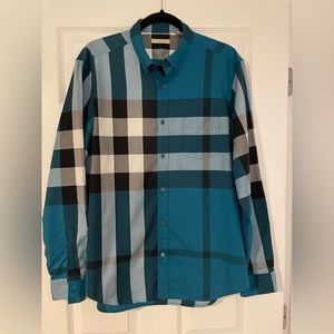 Burberry Brit size large men’s button down shirt in teal
